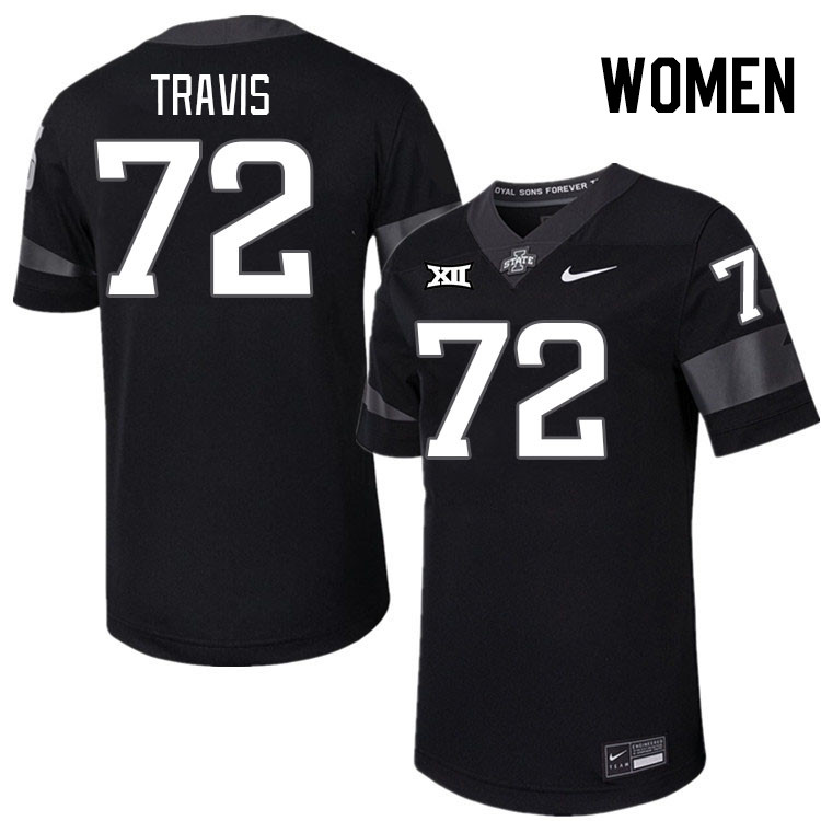 Women #72 Jalen Travis Iowa State Cyclones College Football Jerseys Stitched-Black